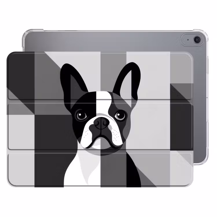 iPad hoes - Buldog - Zwart - Abstract - Vlakken — 1