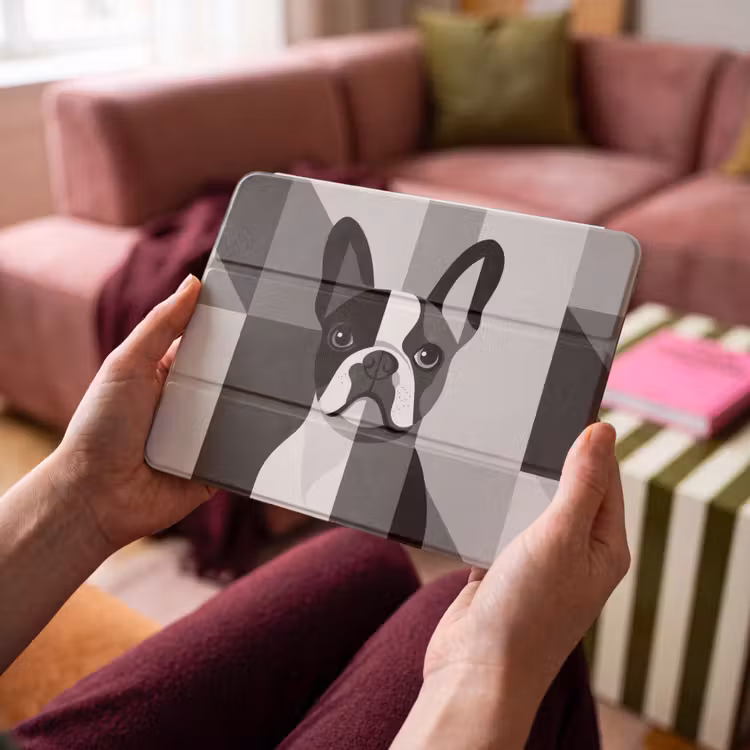 iPad hoes - Buldog - Zwart - Abstract - Vlakken — 4