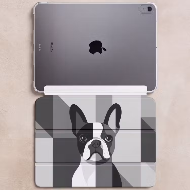 iPad hoes - Buldog - Zwart - Abstract - Vlakken — 6