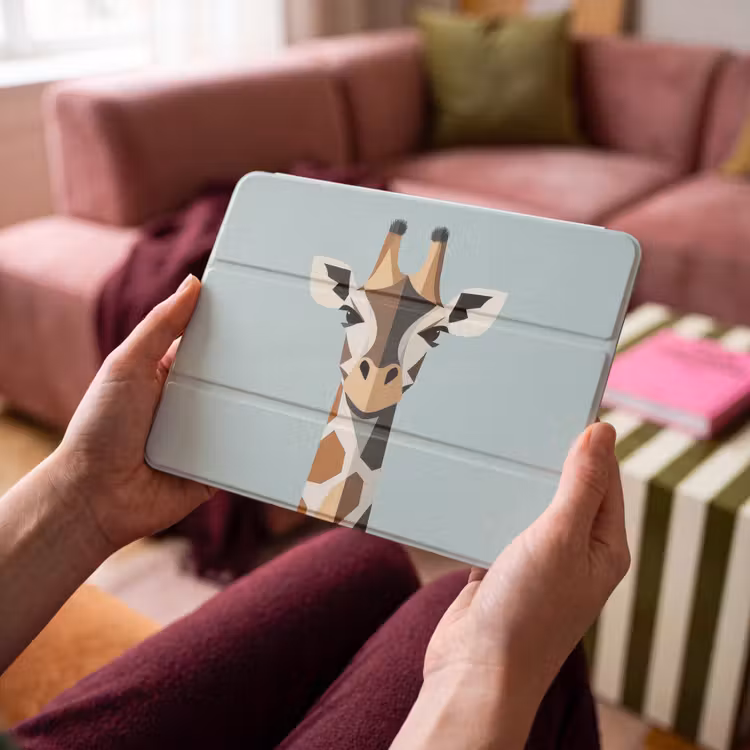iPad hoes - Giraffe - Illustratie - Bruin - Minimalistisch — 4