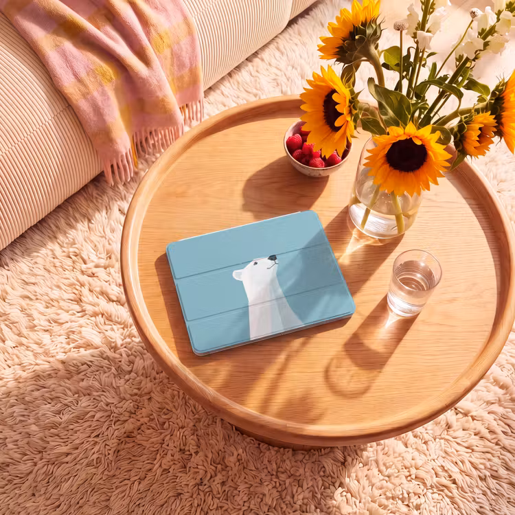 iPad hoes - Ijsbeer - Lichtblauw - Minimalistisch — 2