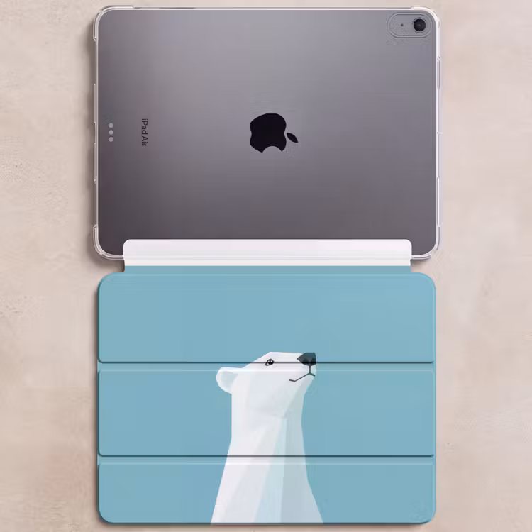 iPad hoes - Ijsbeer - Lichtblauw - Minimalistisch — 6