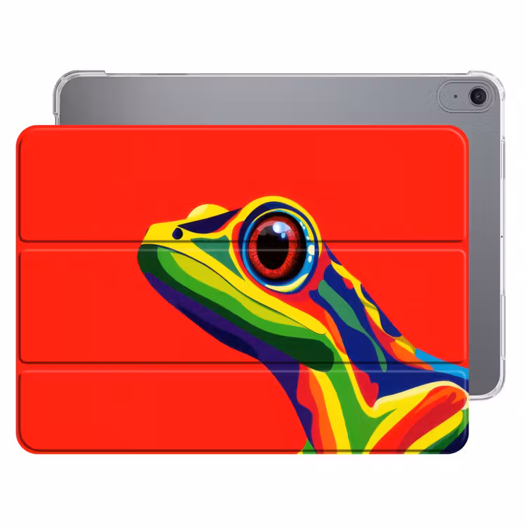 iPad hoes - Kikker - Kleurrijk - Strepen - Ogen — 1