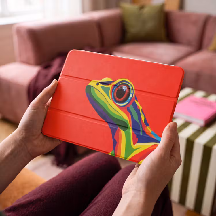 iPad hoes - Kikker - Kleurrijk - Strepen - Ogen — 4