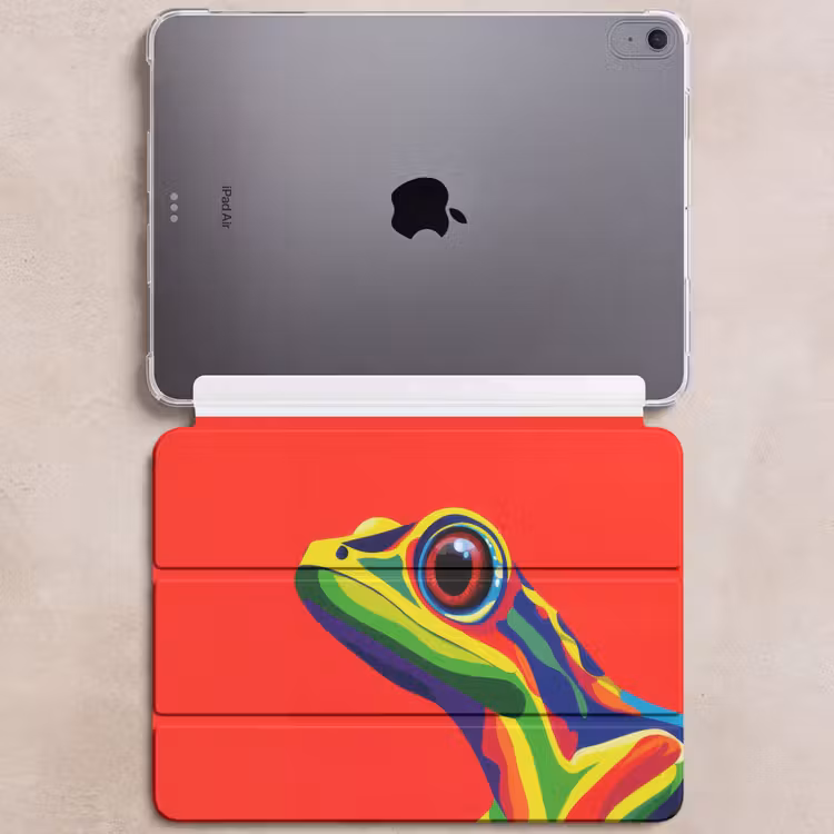 iPad hoes - Kikker - Kleurrijk - Strepen - Ogen — 6