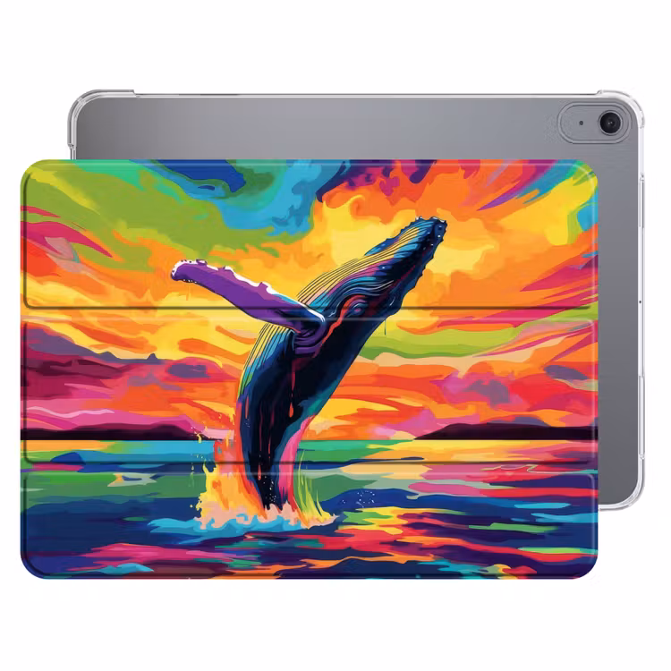 iPad hoes - Zonsondergang - Walvis - Geschilderd - Kleurrijk — 1