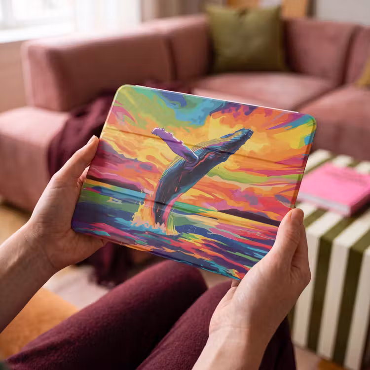 iPad hoes - Zonsondergang - Walvis - Geschilderd - Kleurrijk — 4