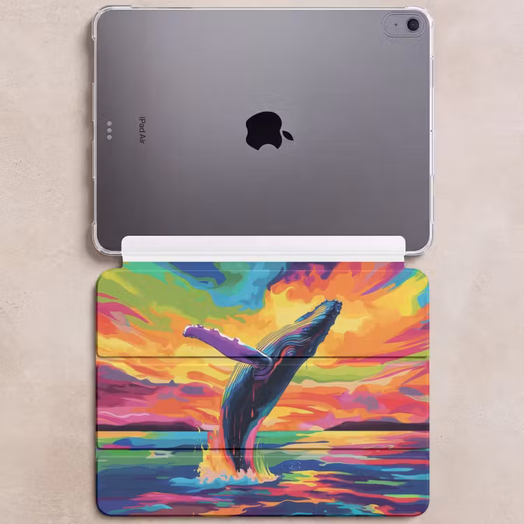 iPad hoes - Zonsondergang - Walvis - Geschilderd - Kleurrijk — 6