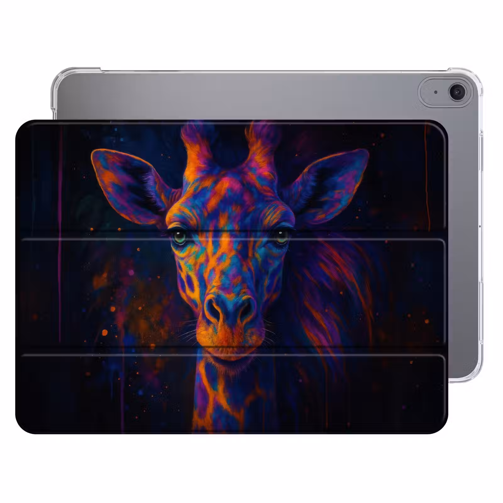 iPad hoes - Giraffe - Gekleurd - Verfspatten — 1