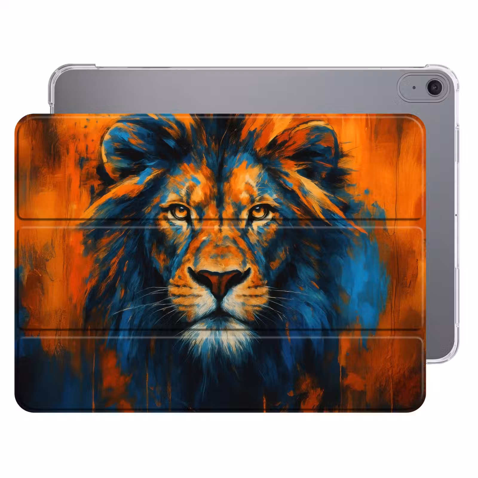 iPad hoes - Schilderij - Leeuwenkop - Oranje — 1