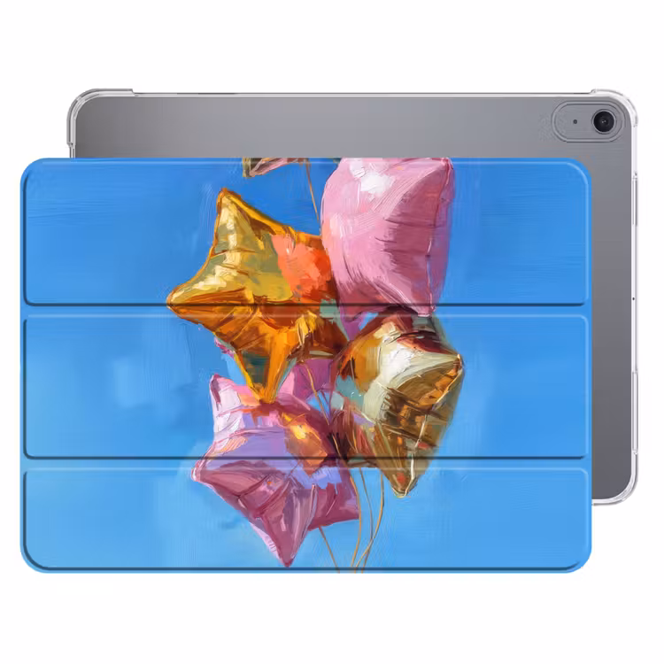 iPad hoes - Ballonnen - Goud - Stervorm - Roze — 1