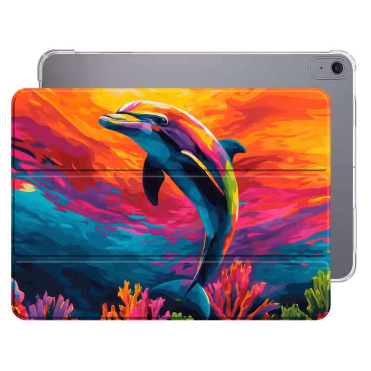 iPad hoes - Dolfijn - Kleurrijk - Oceaan - Koraal — 1