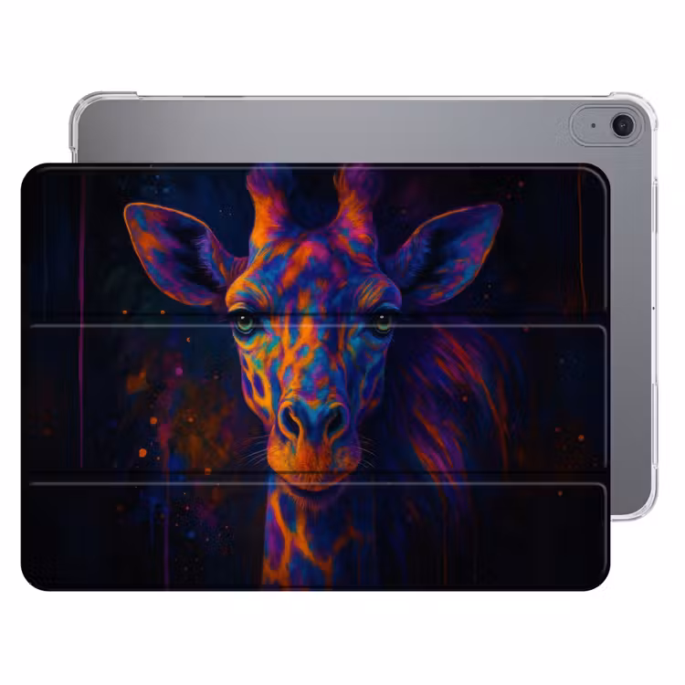 iPad hoes - Giraffe - Gekleurd - Verfspatten — 1