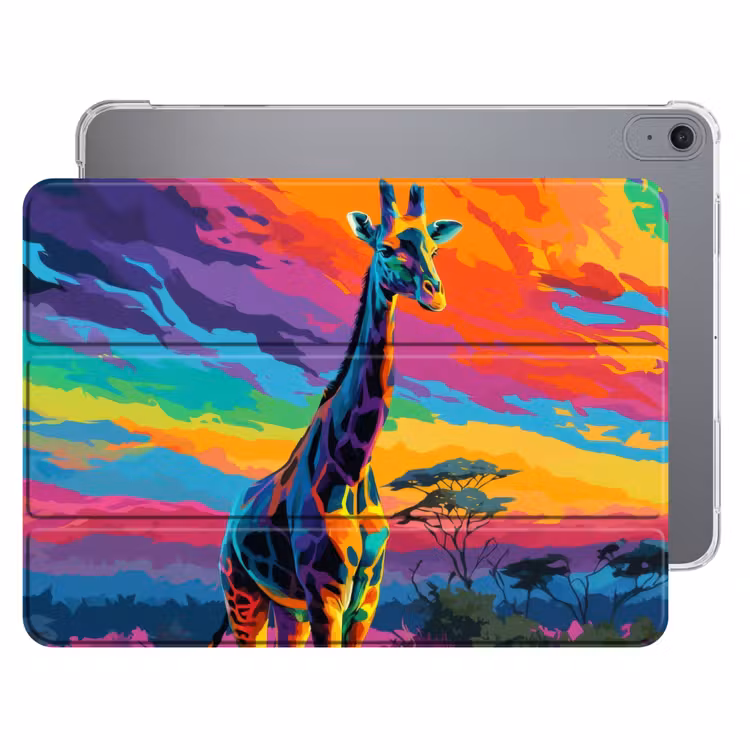 iPad hoes - Giraffe - Savanna - Lucht - Gekleurd — 1