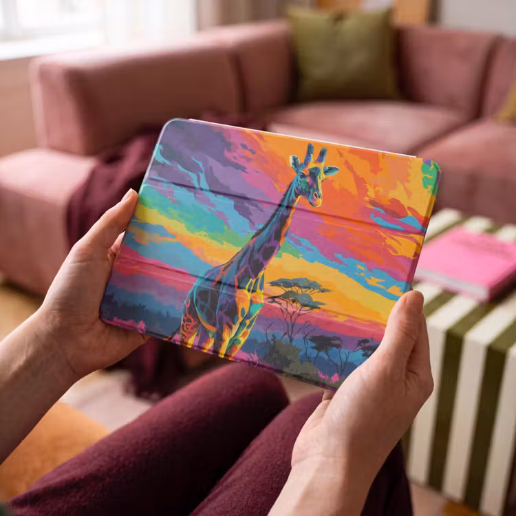 iPad hoes - Giraffe - Savanna - Lucht - Gekleurd — 4