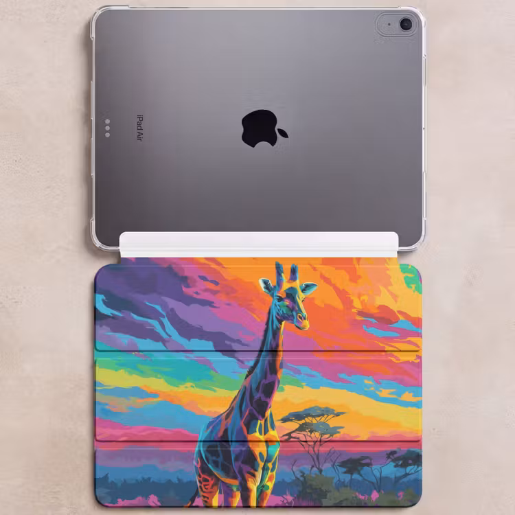 iPad hoes - Giraffe - Savanna - Lucht - Gekleurd — 6