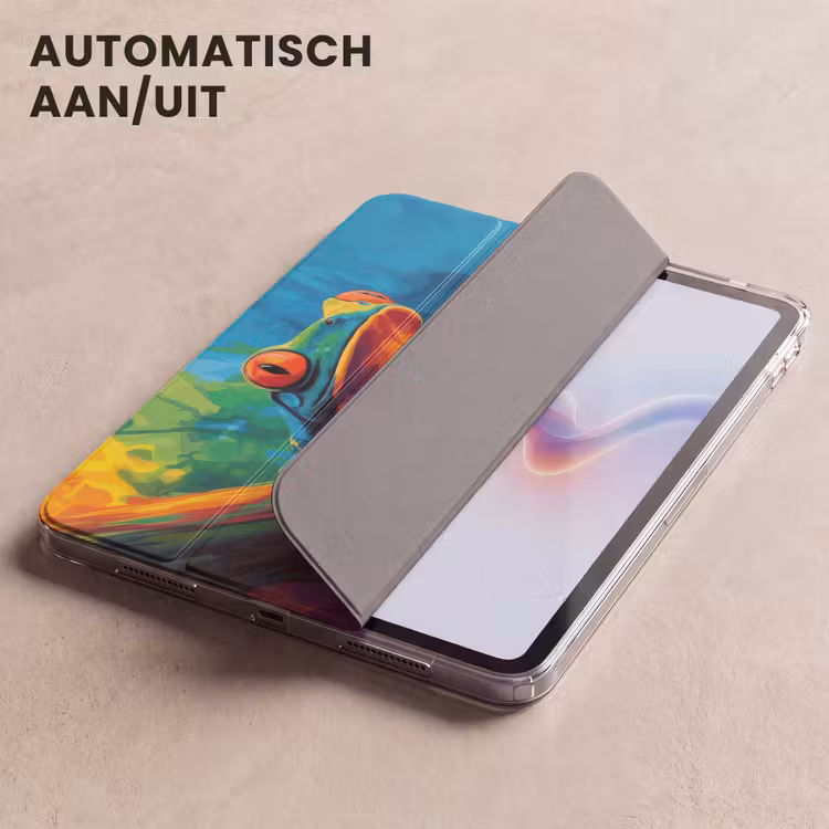 iPad hoes - Kikker - Felgekleurd - Tak - Regenboog — 5
