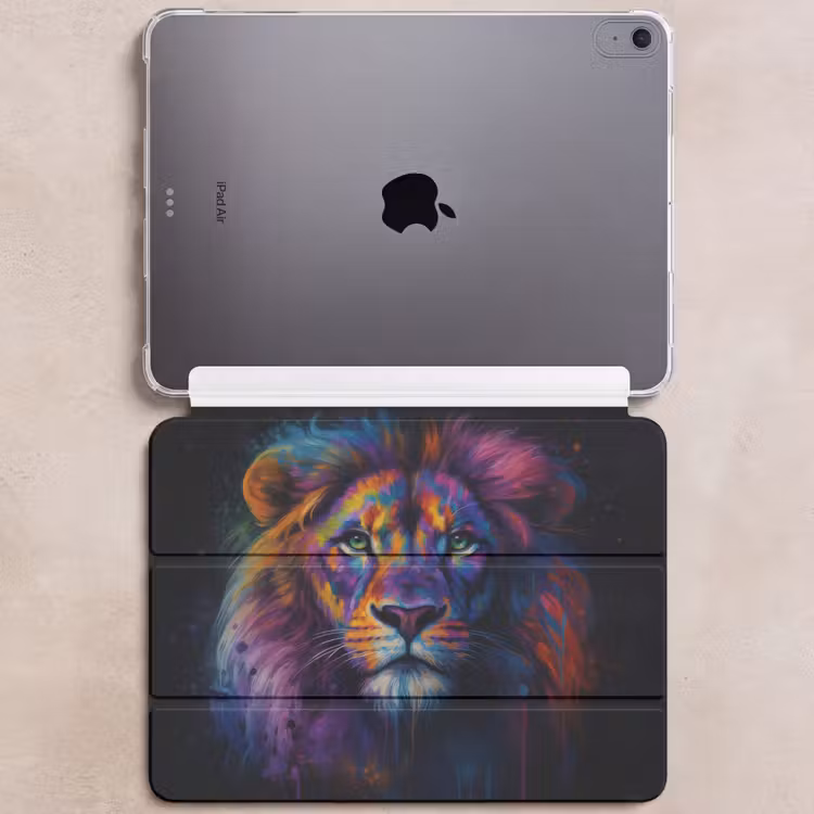 iPad hoes - Leeuwenkop - Felgekleurd - Abstract — 6