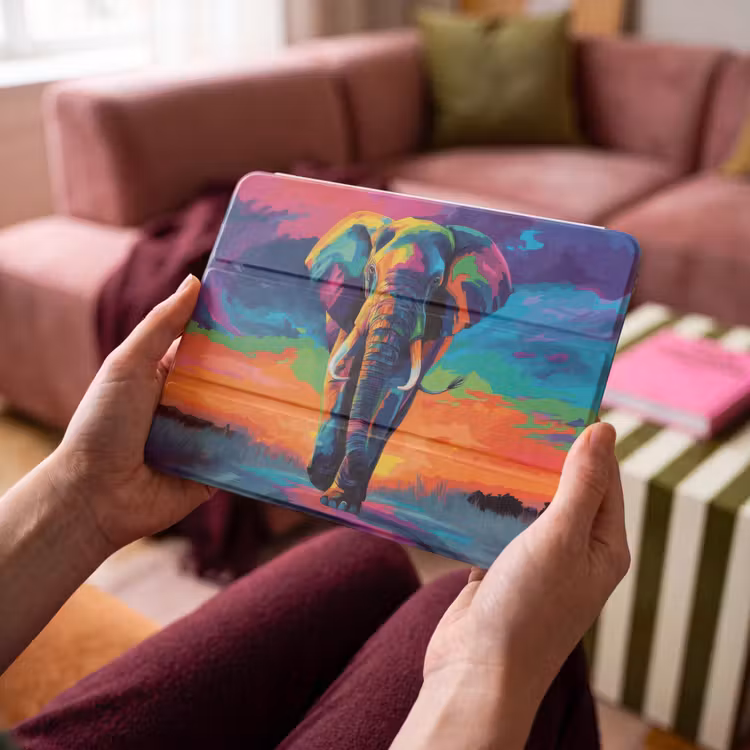 iPad hoes - Olifant - Kleurrijk - Lucht - Abstract — 4