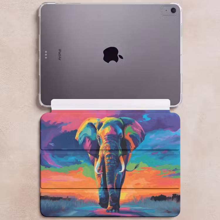 iPad hoes - Olifant - Kleurrijk - Lucht - Abstract — 6