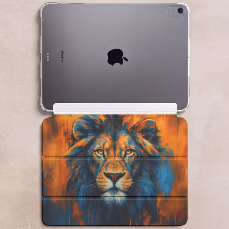 iPad hoes - Schilderij - Leeuwenkop - Oranje — 6