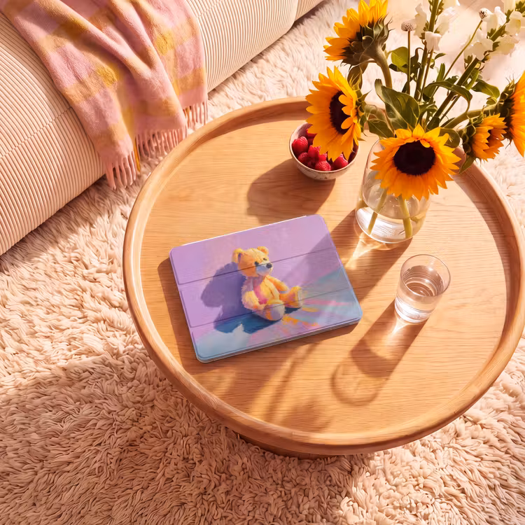 iPad hoes - Teddybeer - Schaduw - Penseelstreken - Paars — 2