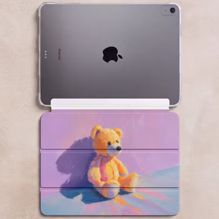 iPad hoes - Teddybeer - Schaduw - Penseelstreken - Paars — 6