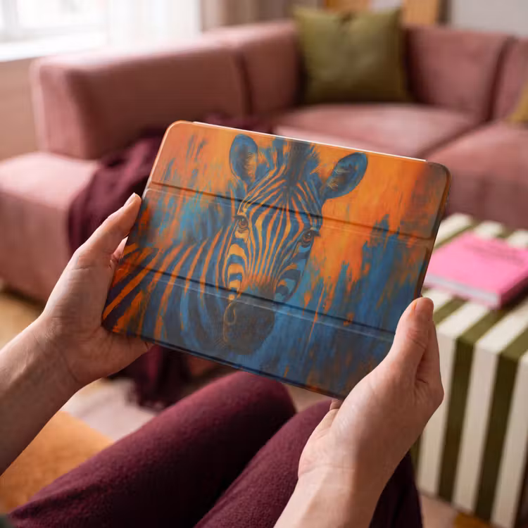 iPad hoes - Zebra - Abstract - Blauw — 4