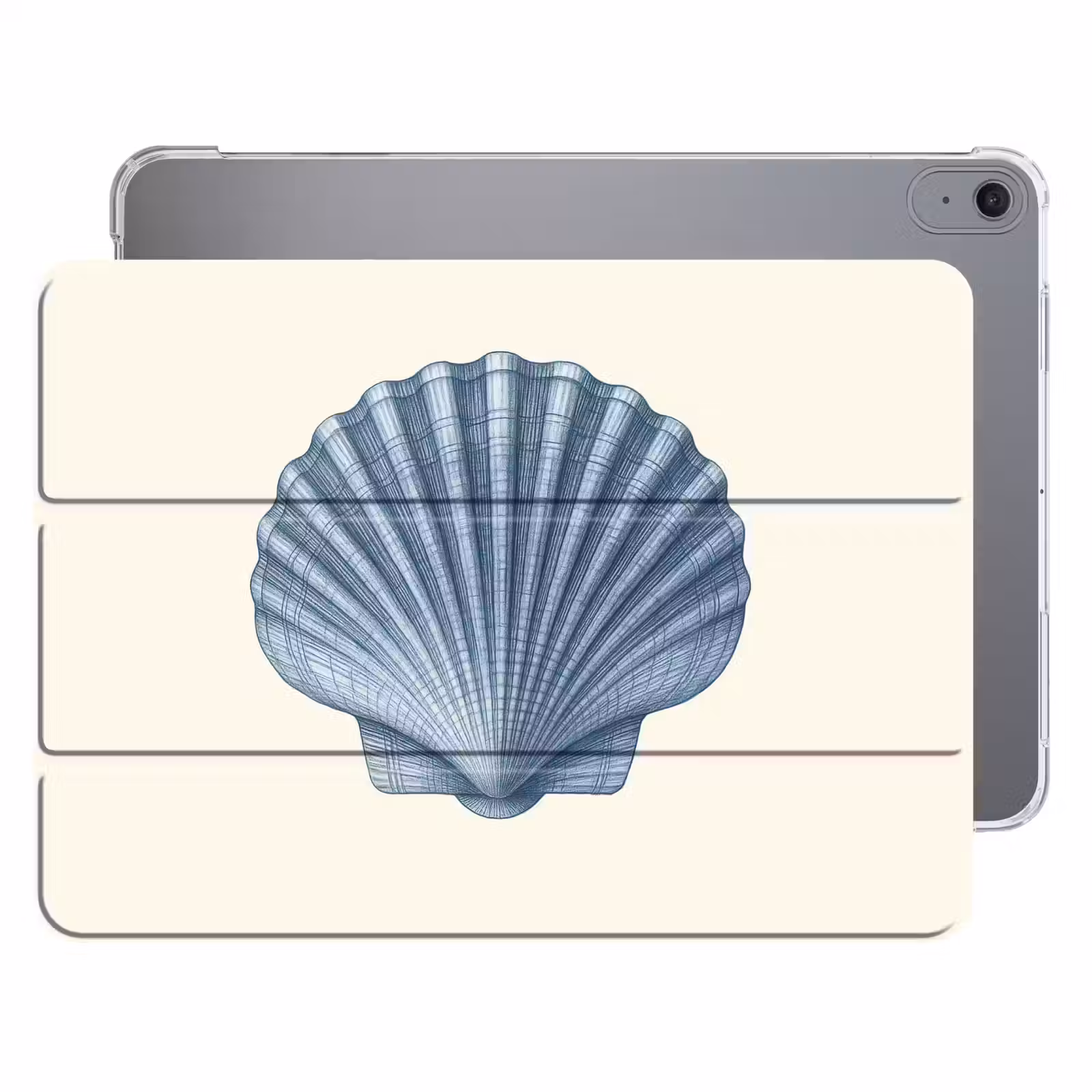 iPad hoes - Ribbels - Blauw - Schelp — 1