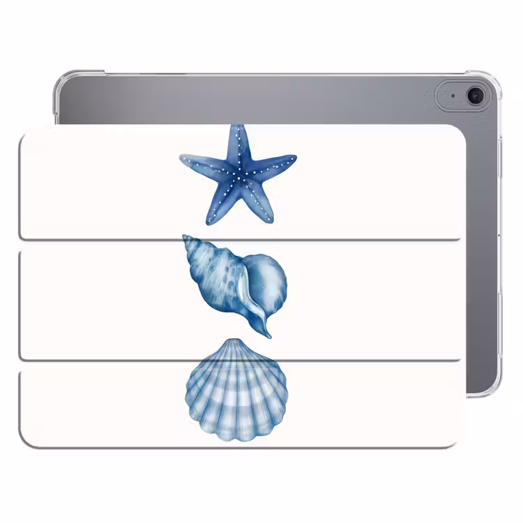 iPad hoes - Zeester - Schelpen - Blauw — 1