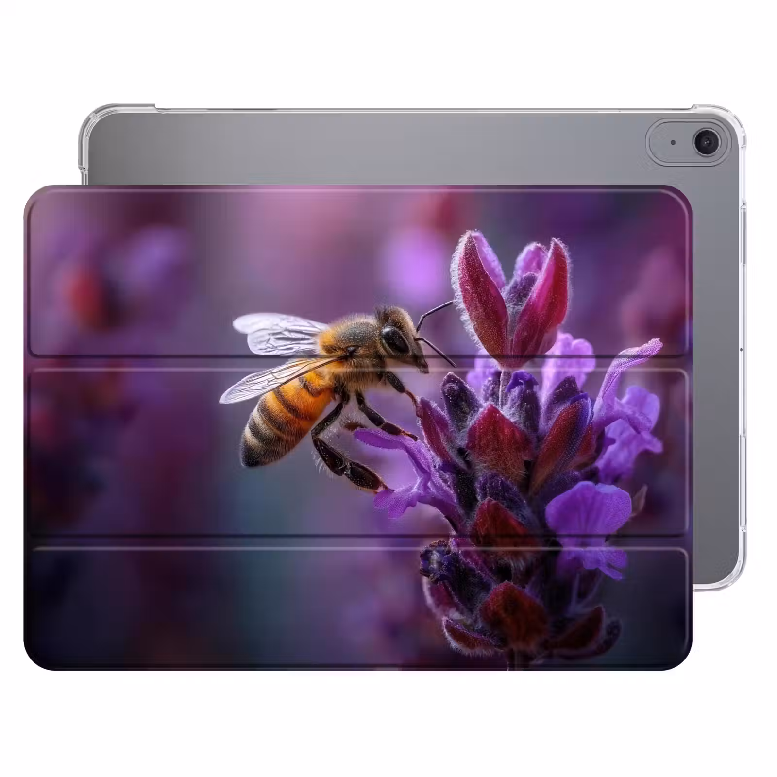 iPad hoes - Honingbij - Paarse bloemen - Details — 1