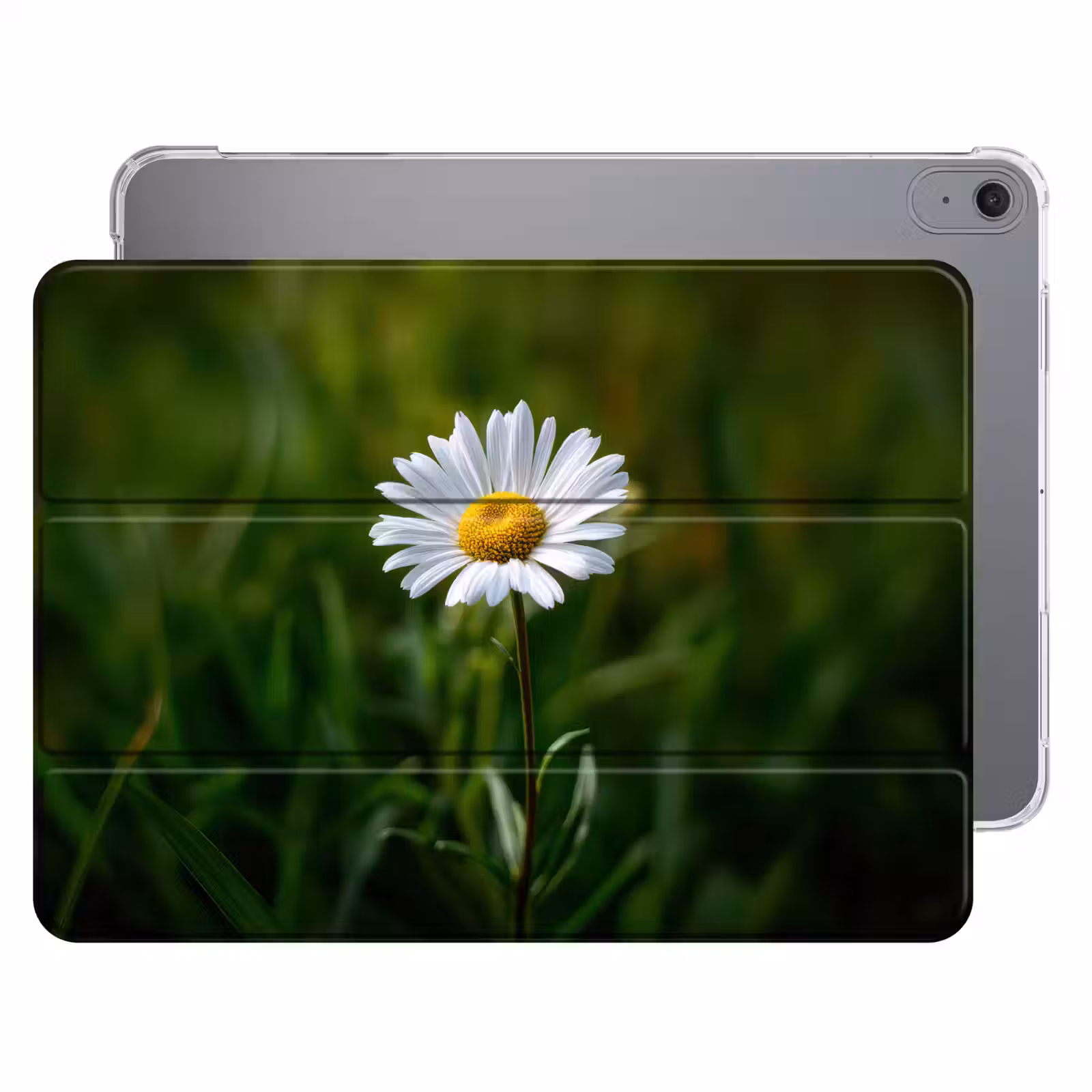 iPad hoes - Wit - Madeliefje - Bloem - Gras — 1