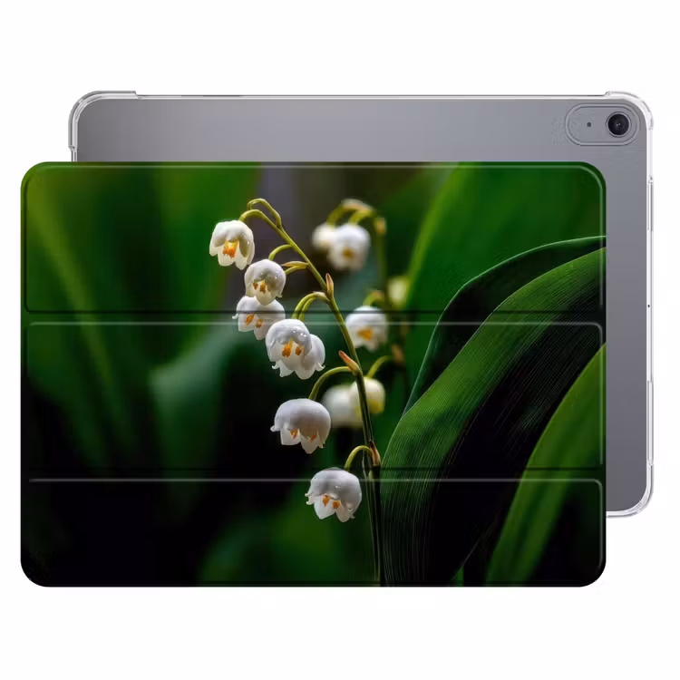 iPad hoes - Bloemen - Wit - Bladeren - Lelietjes — 1