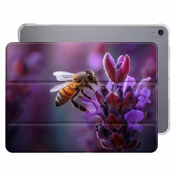 iPad hoes - Honingbij - Paarse bloemen - Details — 1
