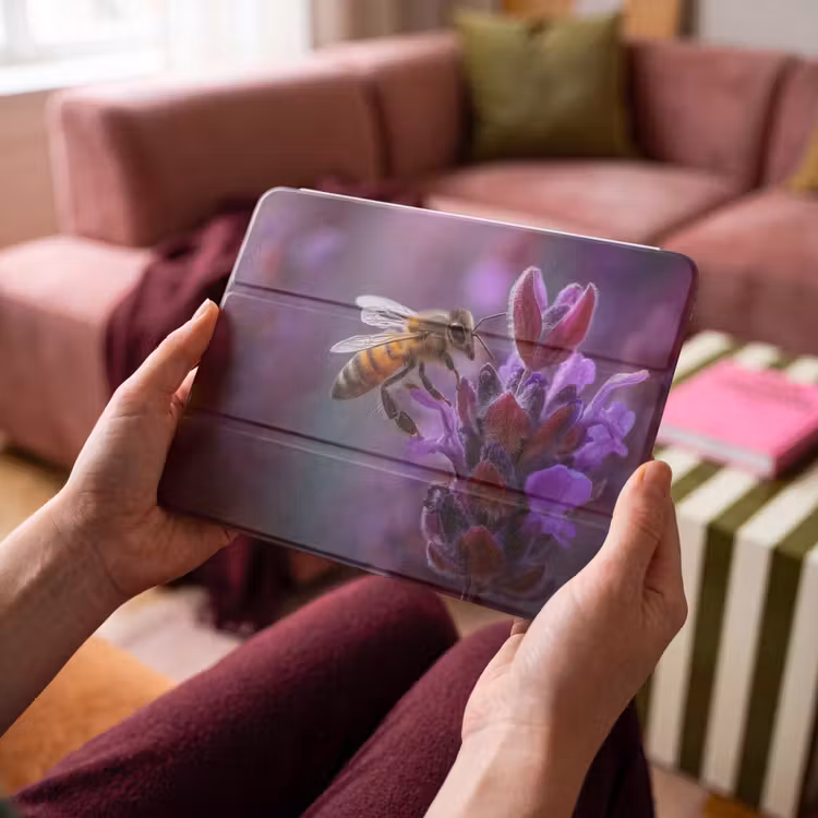iPad hoes - Honingbij - Paarse bloemen - Details — 4