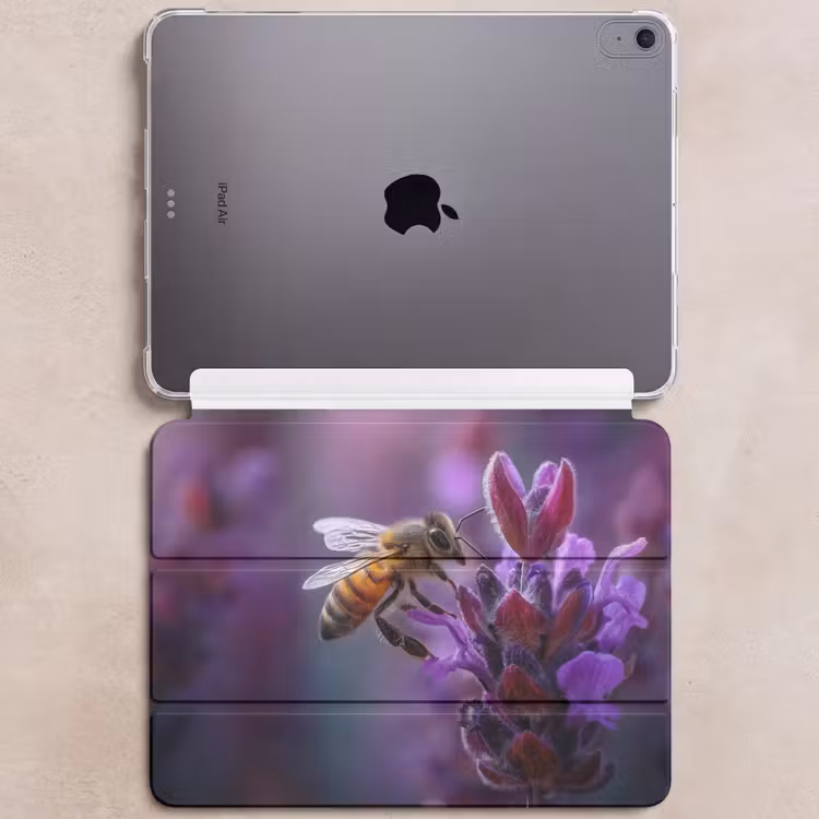 iPad hoes - Honingbij - Paarse bloemen - Details — 6