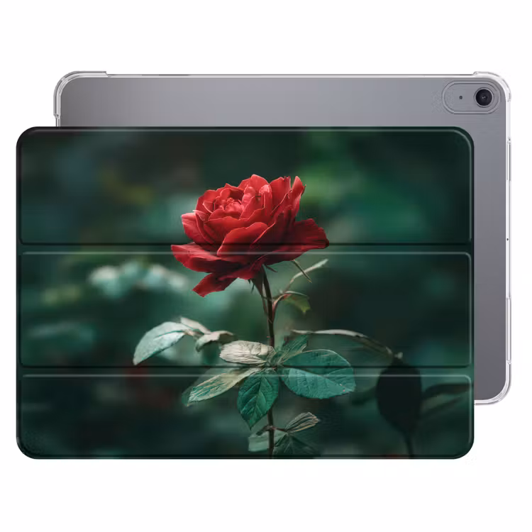 iPad hoes - Roos - Bladeren - Dieprood — 1