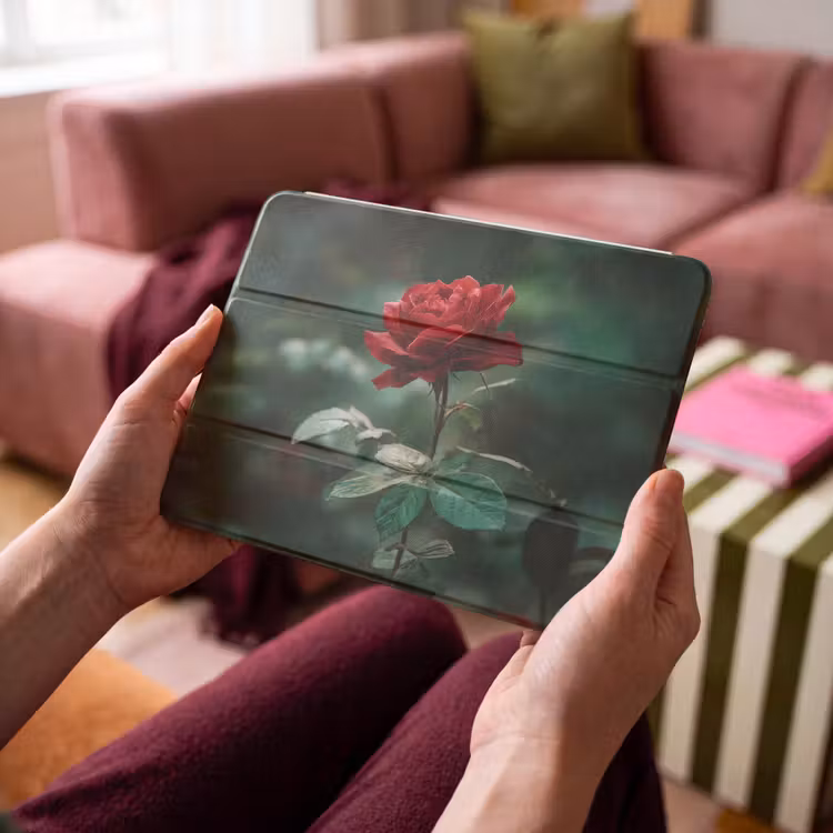 iPad hoes - Roos - Bladeren - Dieprood — 4