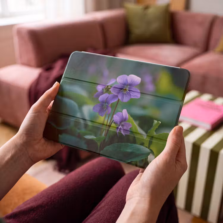 iPad hoes - Viooltjes - Paars - Bloem - Bladeren — 4