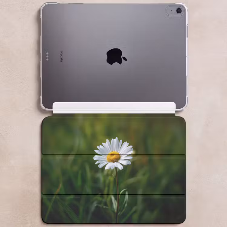 iPad hoes - Wit - Madeliefje - Bloem - Gras — 6