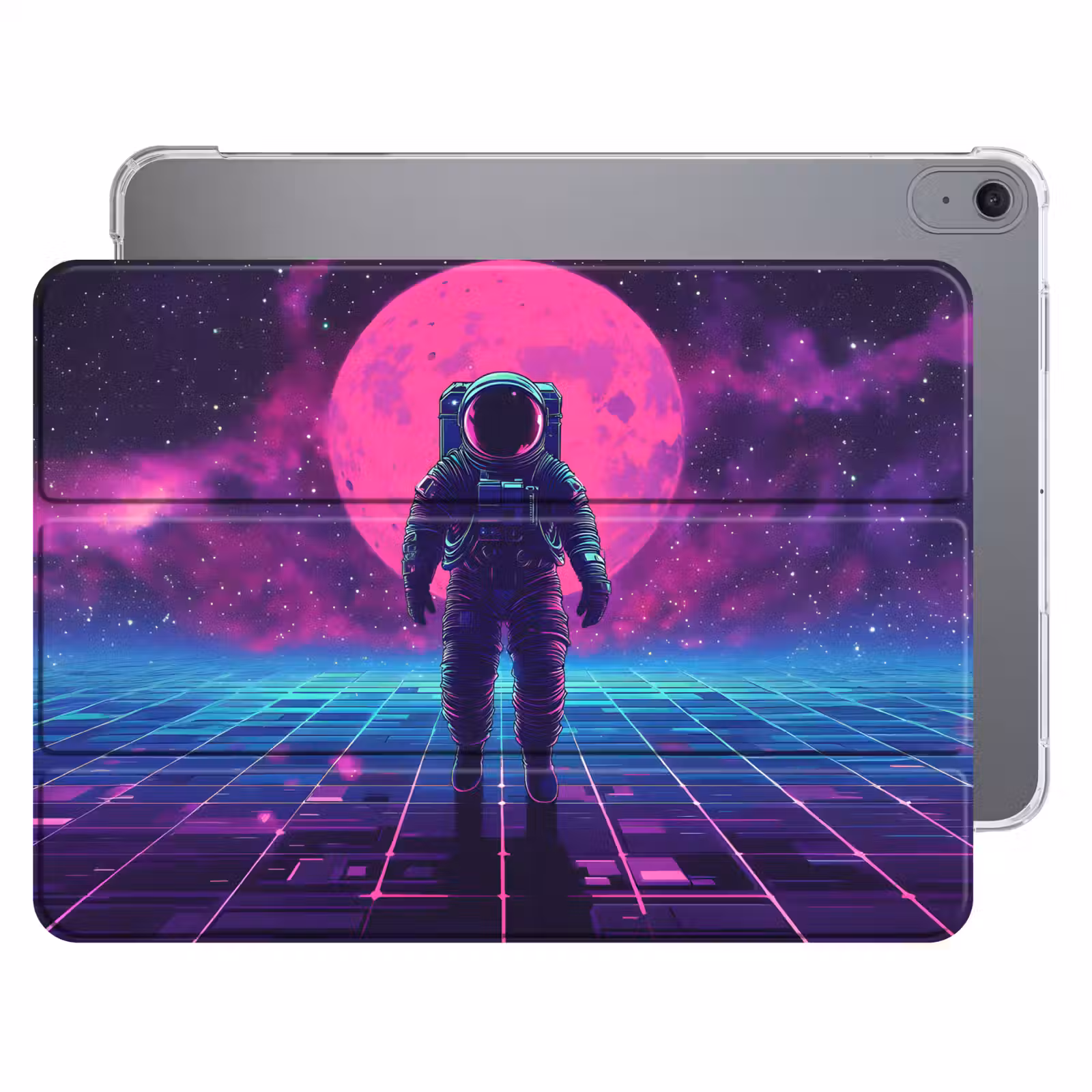 iPad hoes - Astronaut - Maan - Roze - Sterrennevels — 1