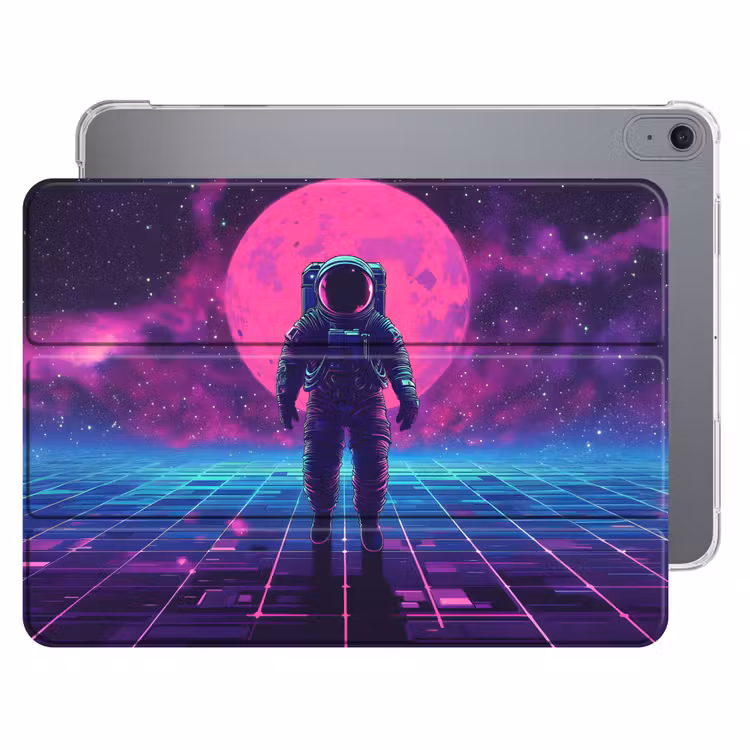 iPad hoes - Astronaut - Maan - Roze - Sterrennevels — 1