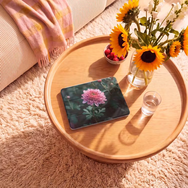 iPad hoes - Blad - Chrysant - Roze - Schaduw — 2