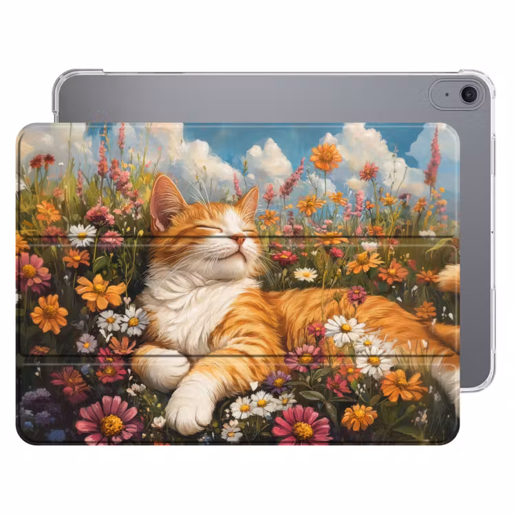 iPad hoes - Kat - Bloemen - Ontspannen — 1