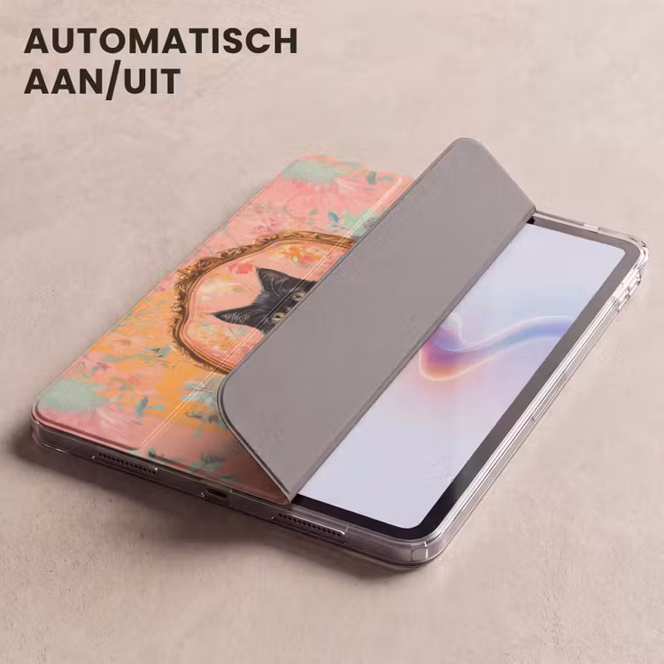 iPad hoes - Kat - Roze - Stoel met bloemenmotief — 5