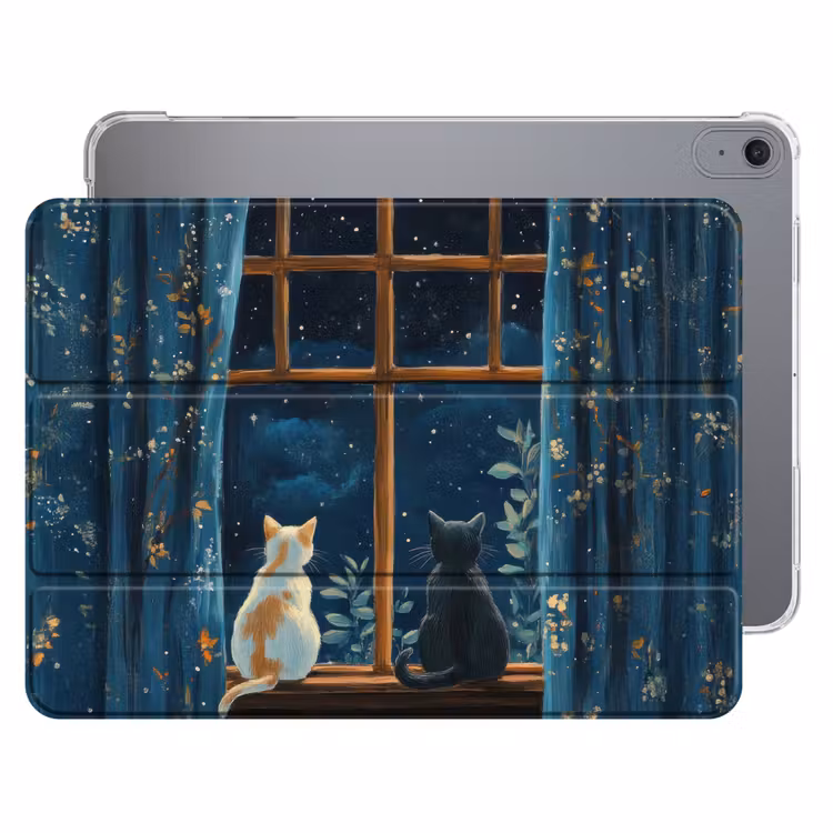 iPad hoes - Kat - Sterrenhemel - Blauw — 1