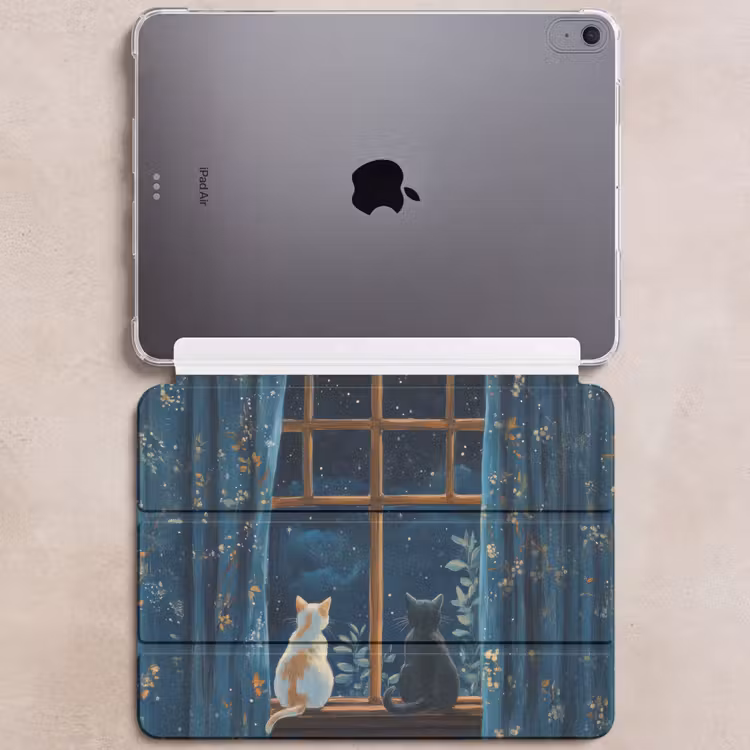 iPad hoes - Kat - Sterrenhemel - Blauw — 6
