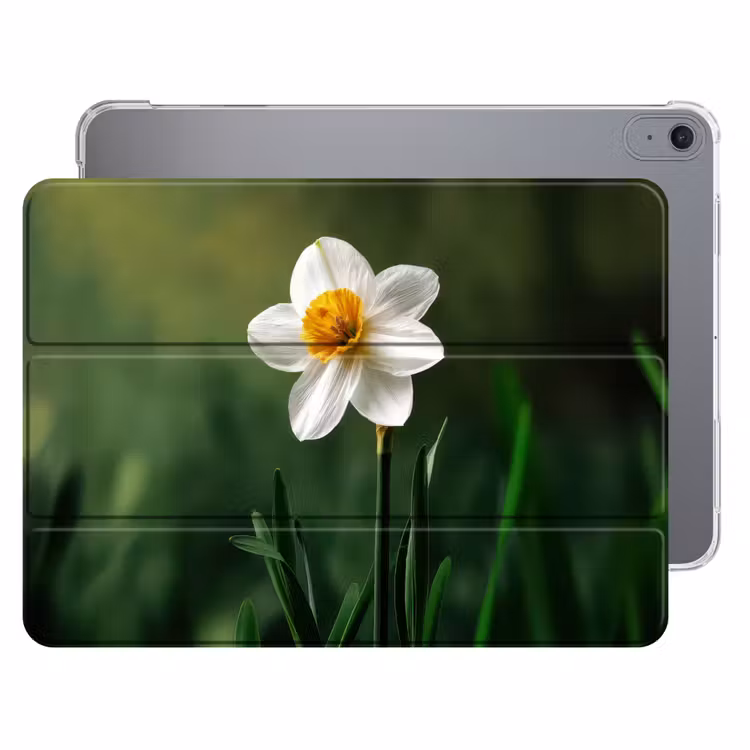 iPad hoes - Narcis - Bloem - Wit - Grassprieten — 1