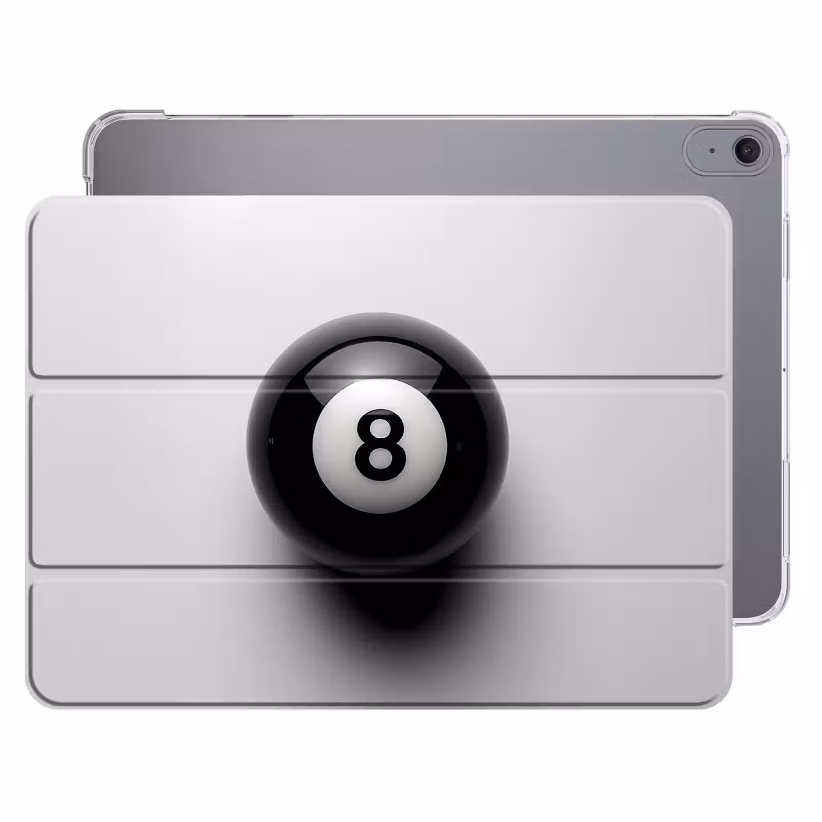 iPad hoes - Biljartbal - Getal - Acht - Wit — 1