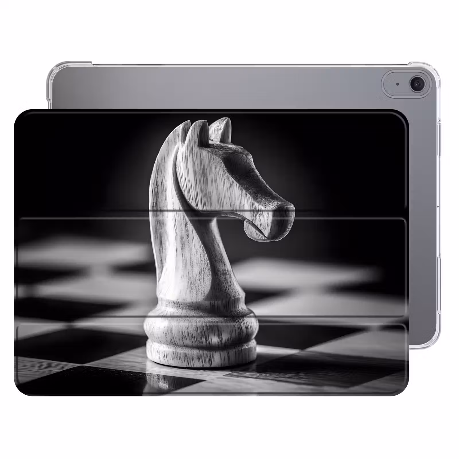 iPad hoes - Paard - Hout - Schaalbord - Zwart — 1